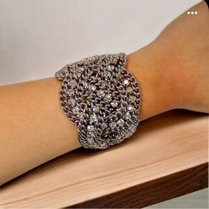 Stella & Dot Chunky Silver Toned Bracelet